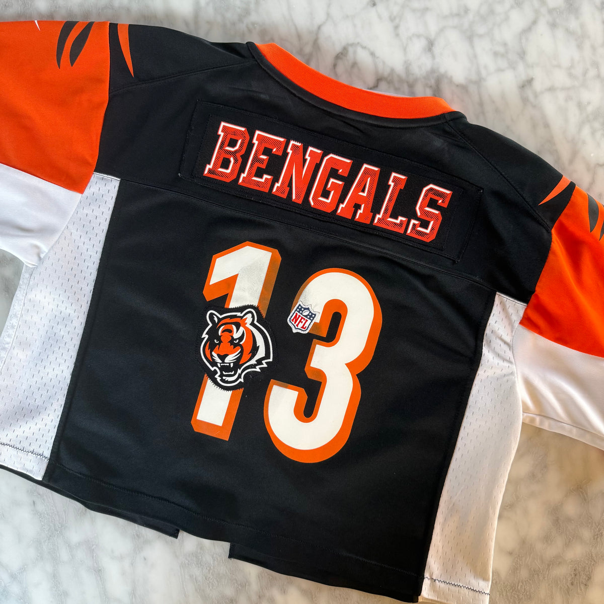 Cropped Cincinnati Bengals Reworked Cardigan Jersey