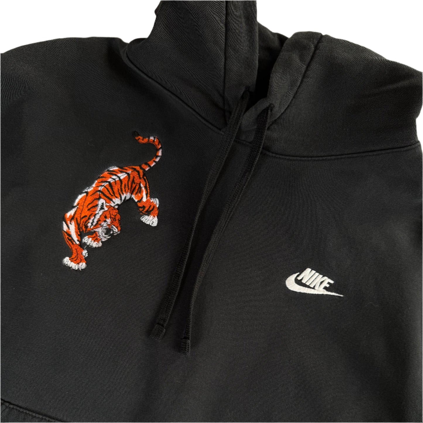 Cincinnati Football Embroidered Upcycled Nike Black Hoodie