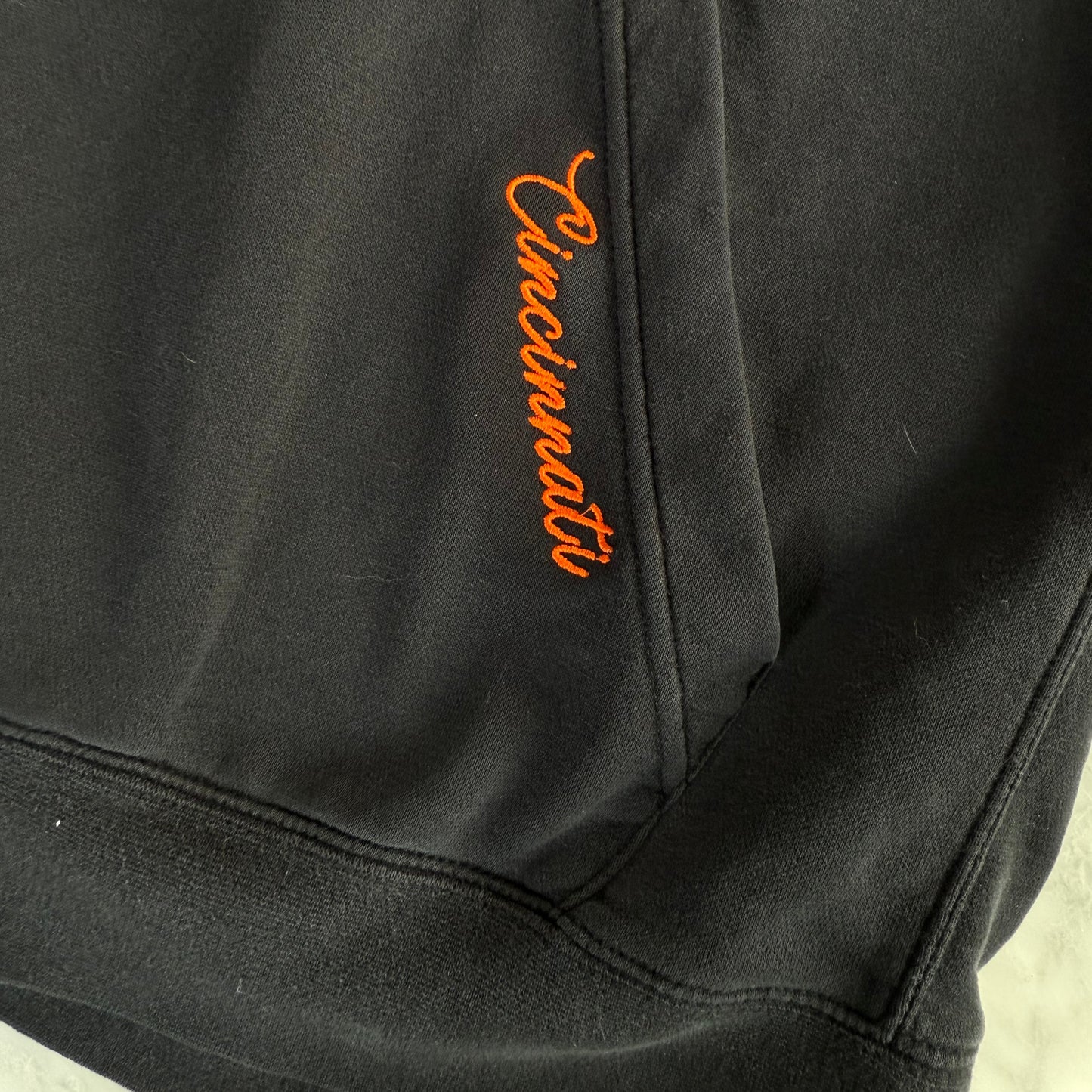 Cincinnati Football Embroidered Upcycled Nike Black Hoodie