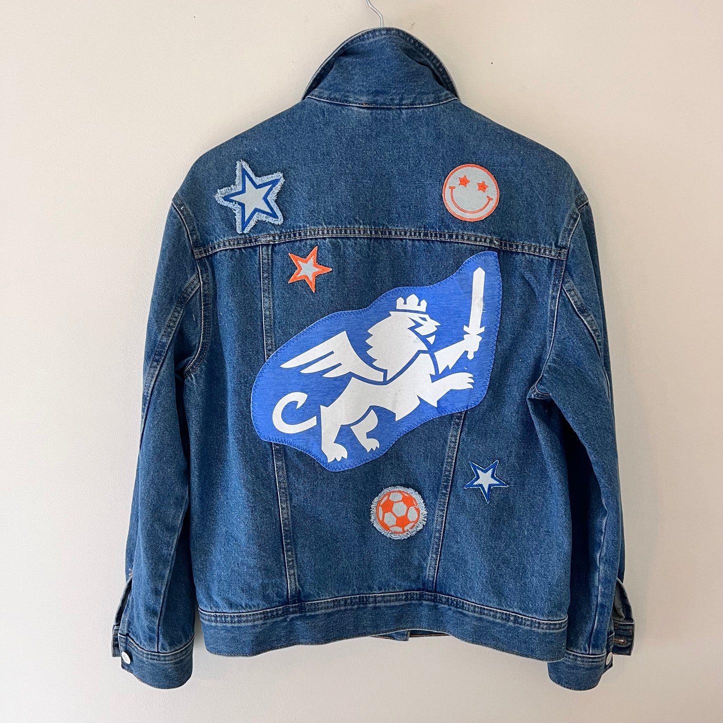 Cincy Futbol Upcycled Embroidered Denim Jacket