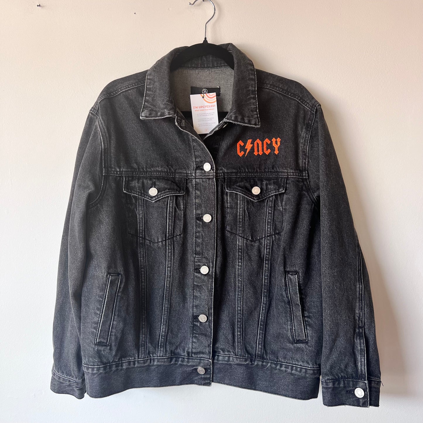 "Welcome to the Jungle" Cincinnati Bengals Upcycled Embroidered Denim Jacket