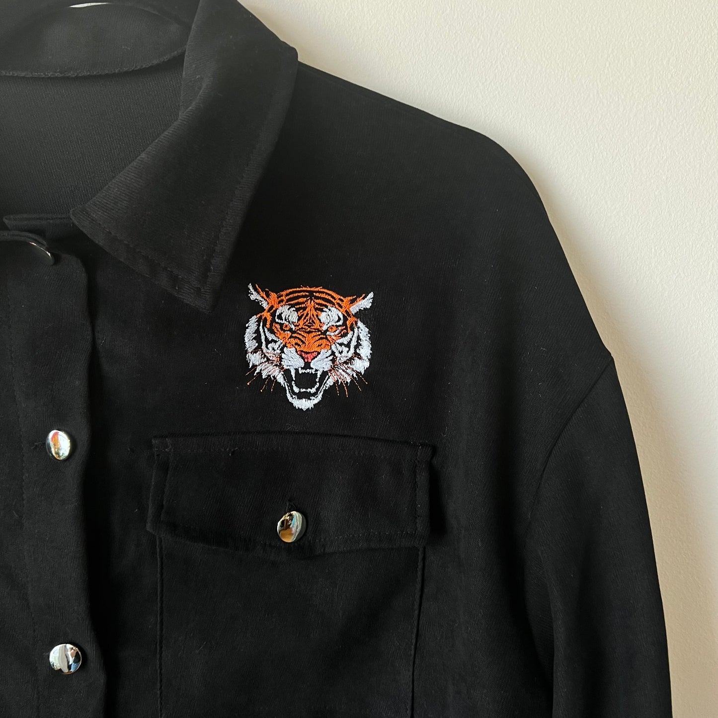 Cincy Bengals Upcycled Embroidered Shacket