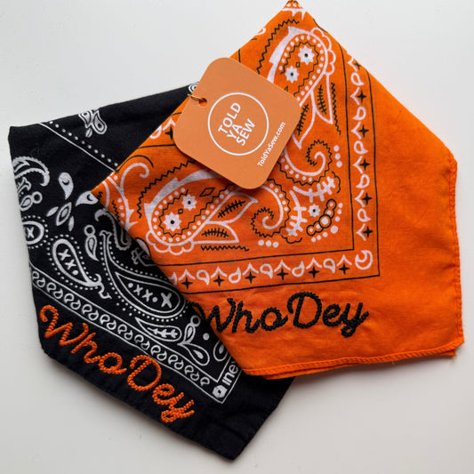 Who Dey Embroidered Bandanas