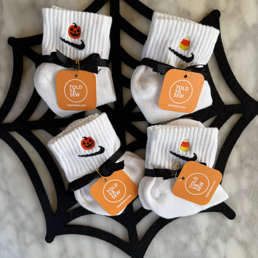 Embroidered Halloween Nike Ankle Socks