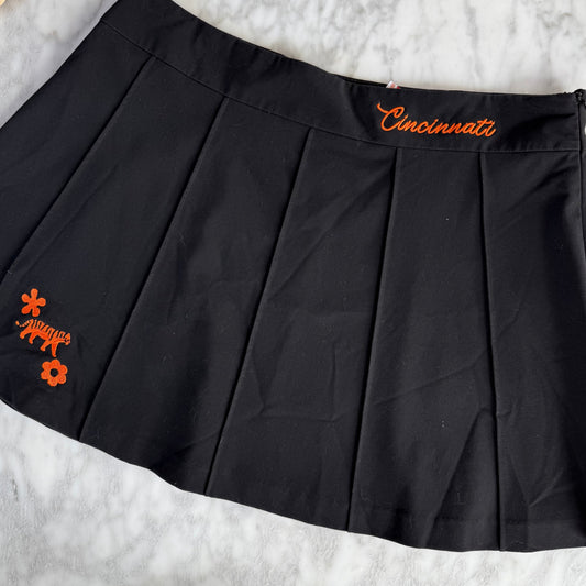 Bengals Babe Upcycled Black Tennis-Style Skirt