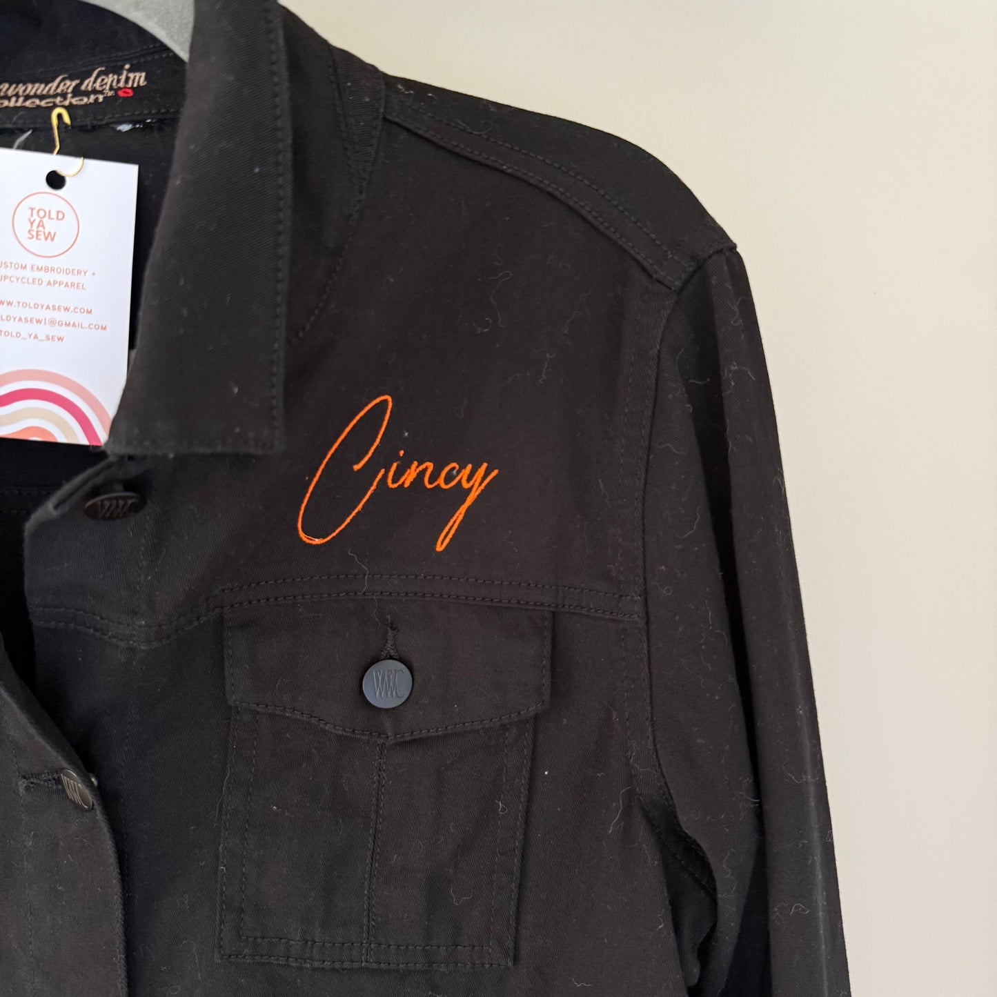 "Hear Me Roar" Upcycled Black Cotton Jacket