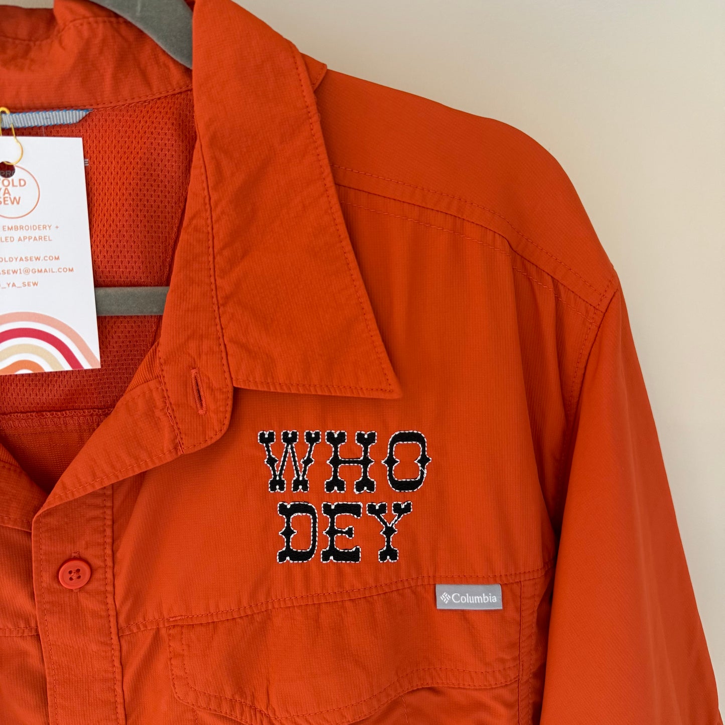 Western Who Dey Upcycled Men's Performance Collared Shirt