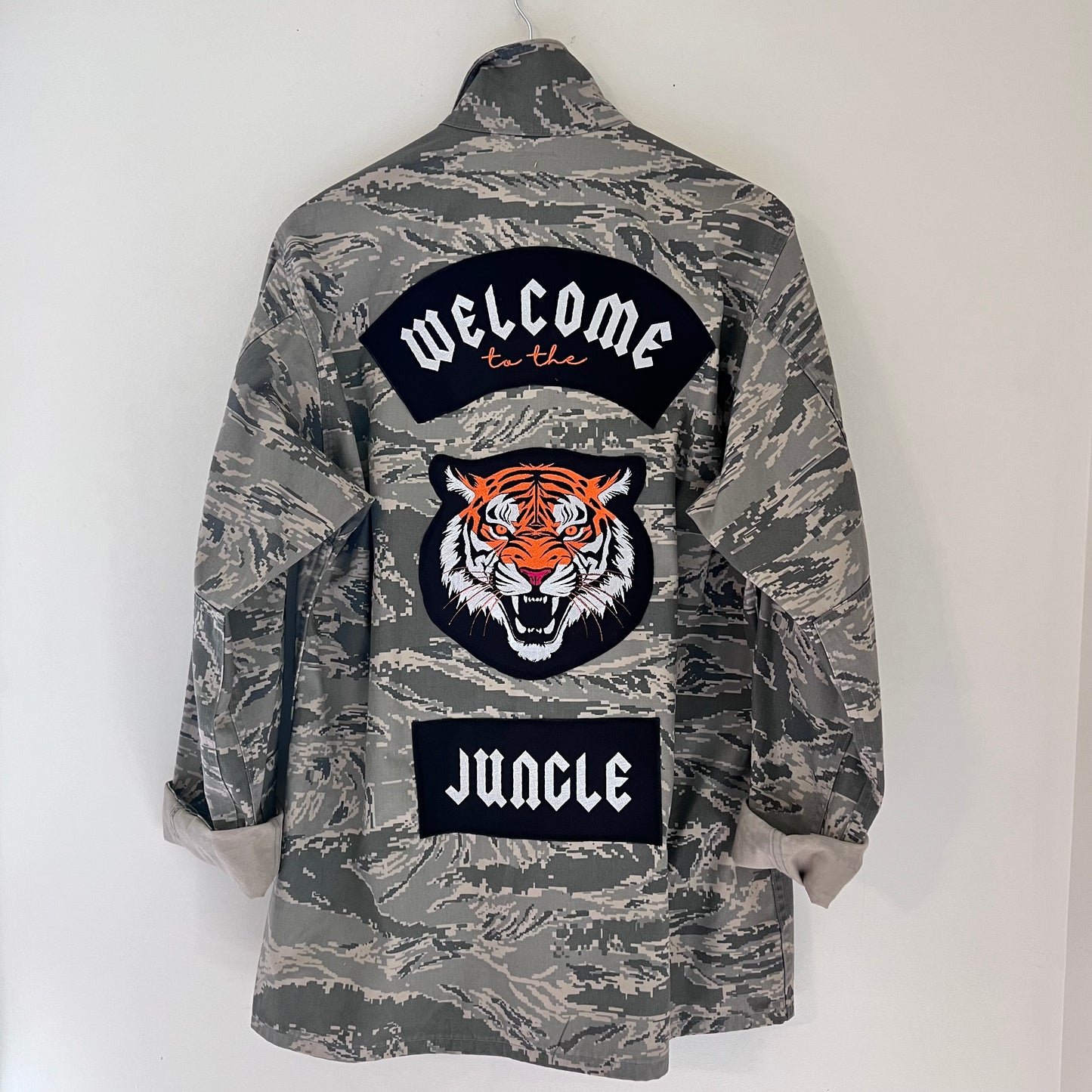 "Welcome to the Jungle" Cincinnati Bengals Upcycled Air Force Jacket