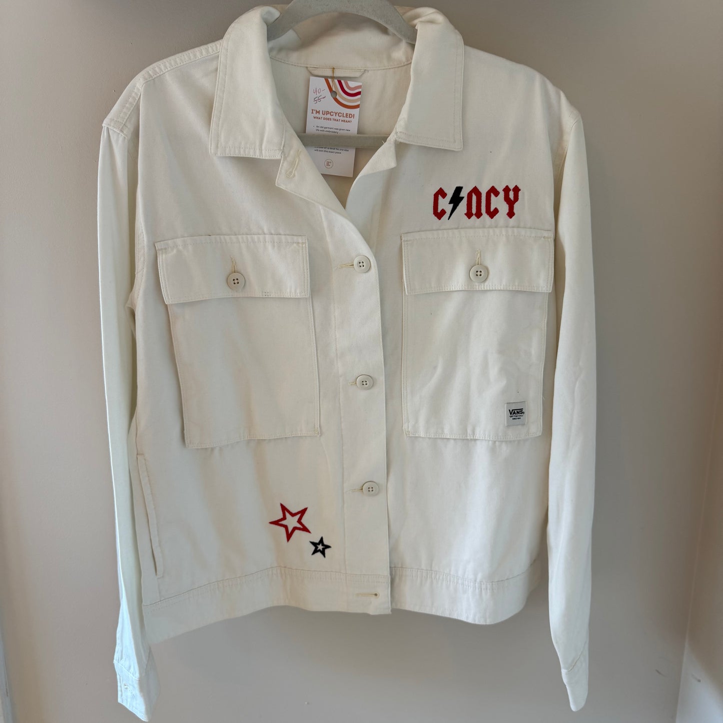 Cincy Reds Rocker Upcycled Embroidered Vans Jacket
