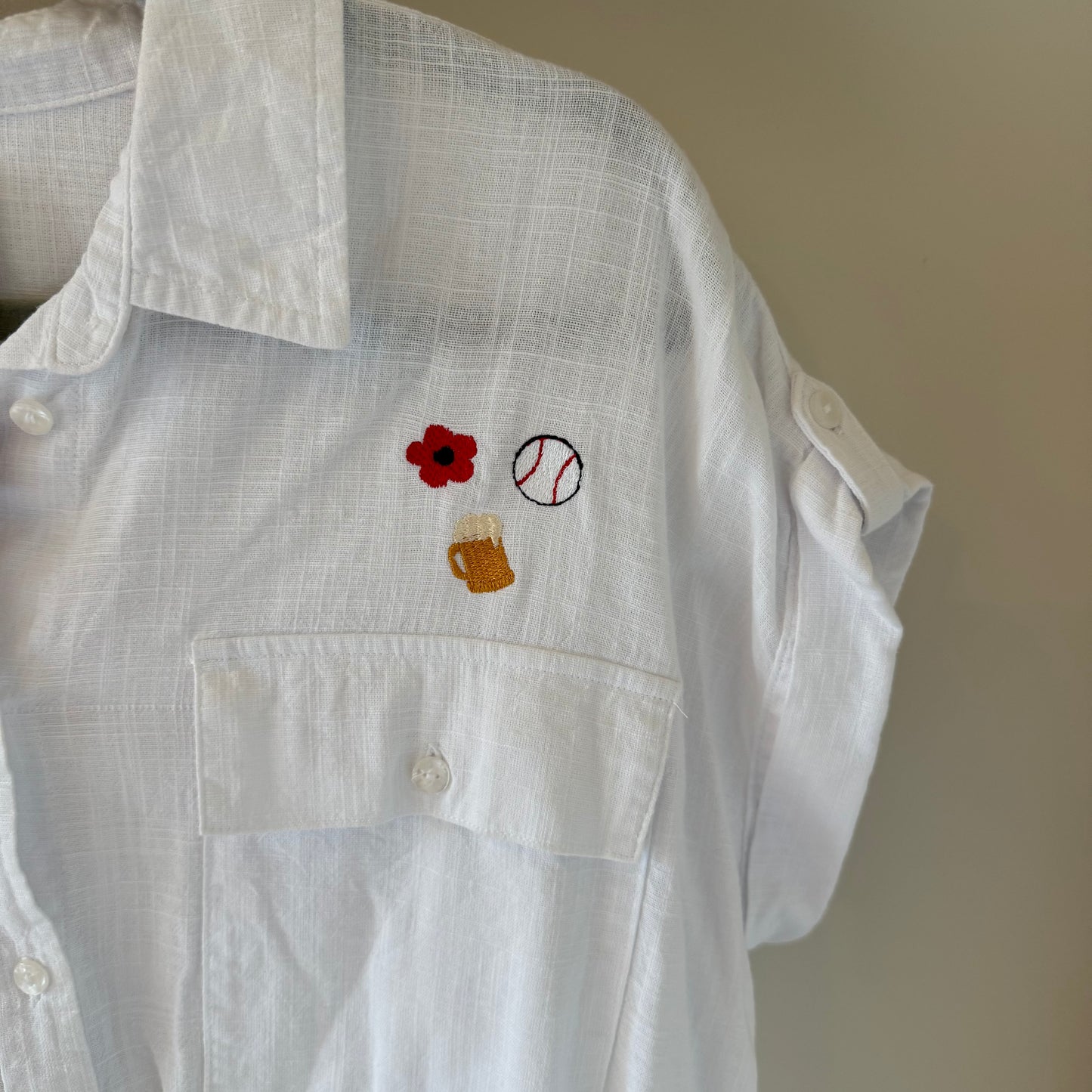"Summer in Cincy" Upcycled Embroidered Blouse