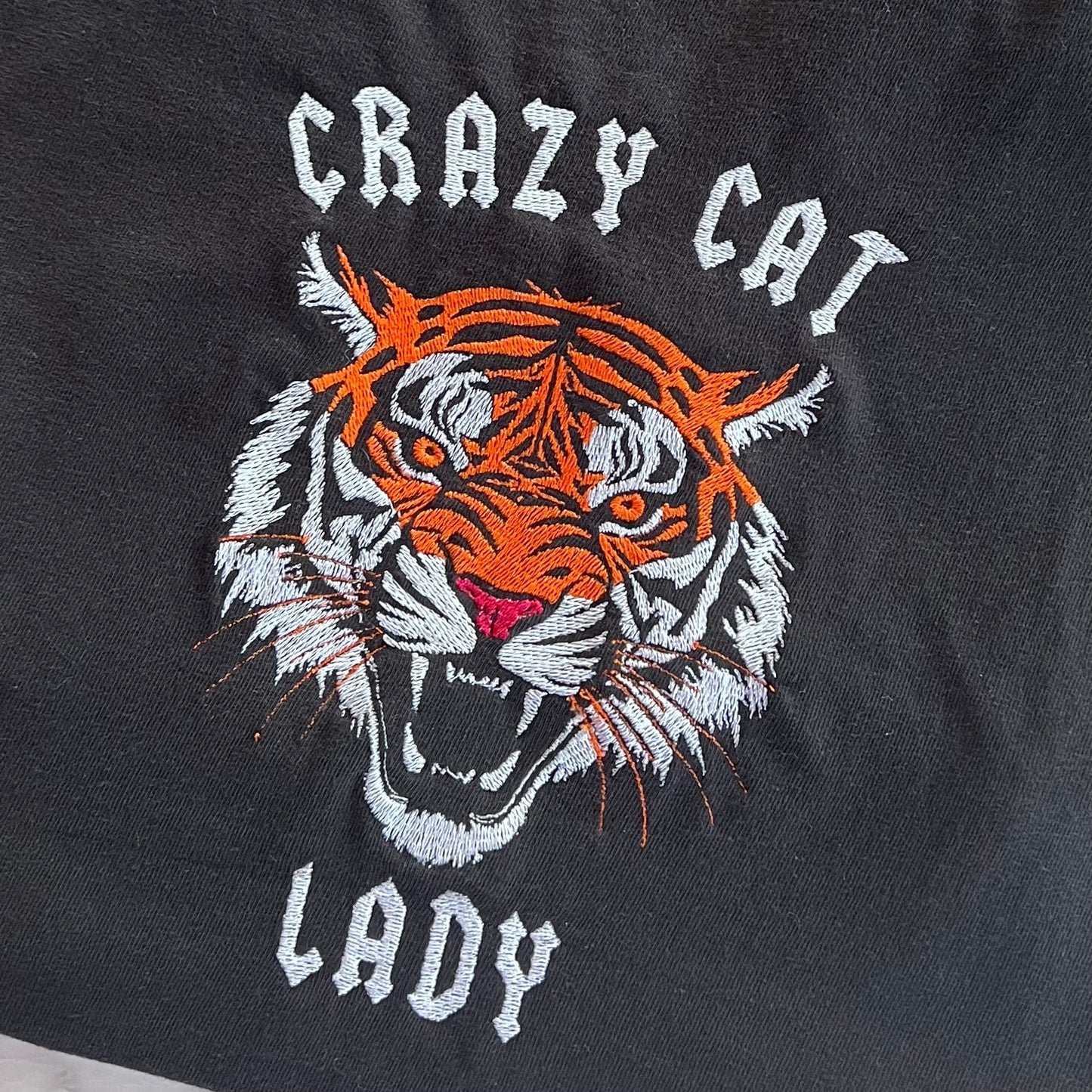 Crazy Cat Lady Cincy Football Embroidered T-Shirt