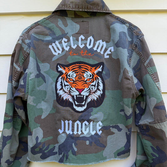 PRE-ORDER! Jungle Ready Upcycled Army Camo Jacket