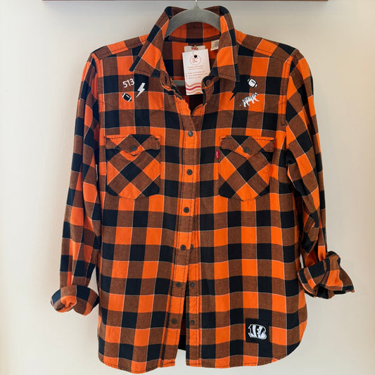 Bengals Upcycled Levi's Brand Official NFL Women's Western Flannel