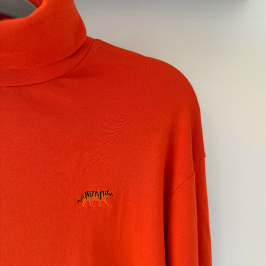 Bengal Tiger Embroidered Upcycled Vintage Gap Turtleneck