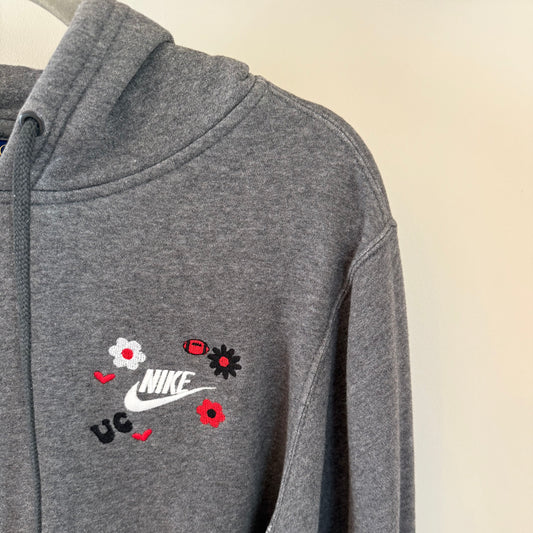 University of Cincinnati-Inspired Embroidered Upcycled Nike Hoodie