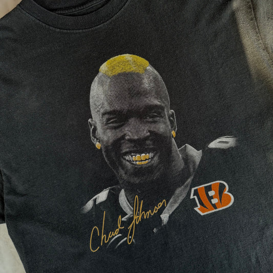 Vintage Bengals Chad Johnson Gold Mohawk & Grillz Reebok T-shirt