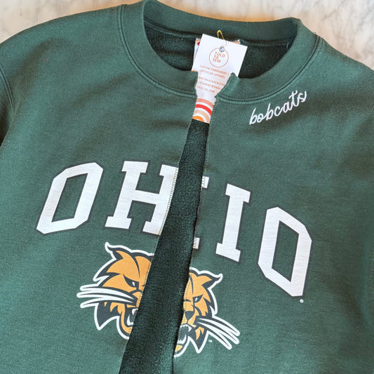 Ohio University Upcycled Split & Embroidered Crewneck Sweatshirt