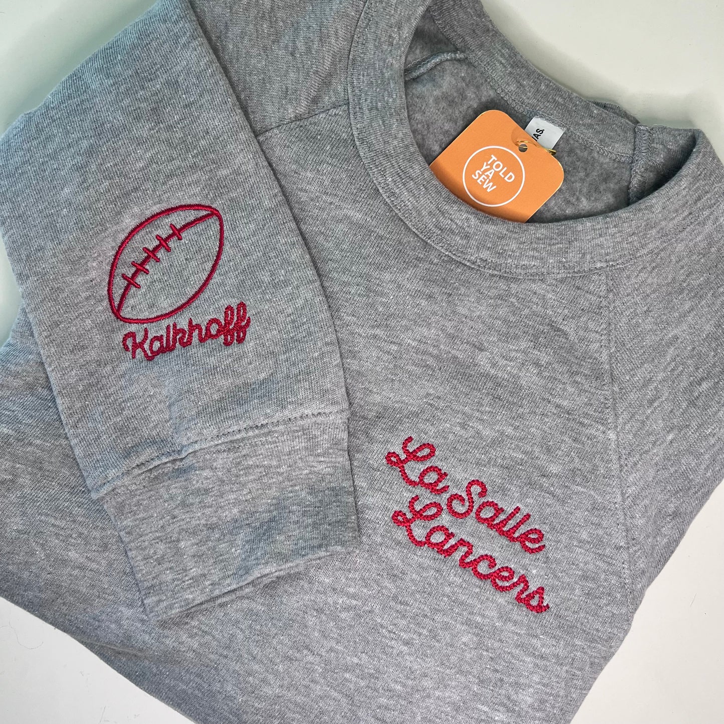 Custom Chainstitch Embroidered Raglan Crewneck