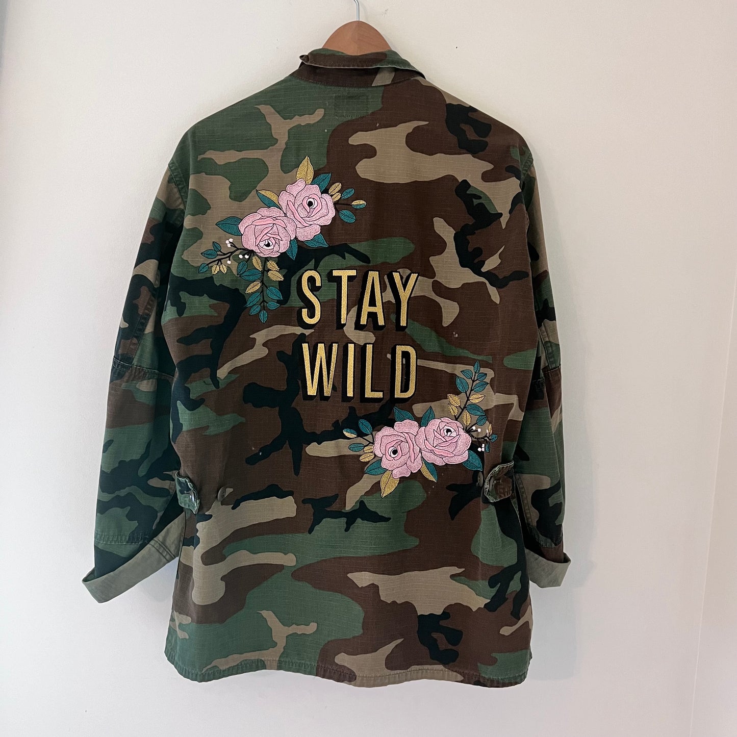 "Stay Wild" Upcycled Army Surplus Jacket