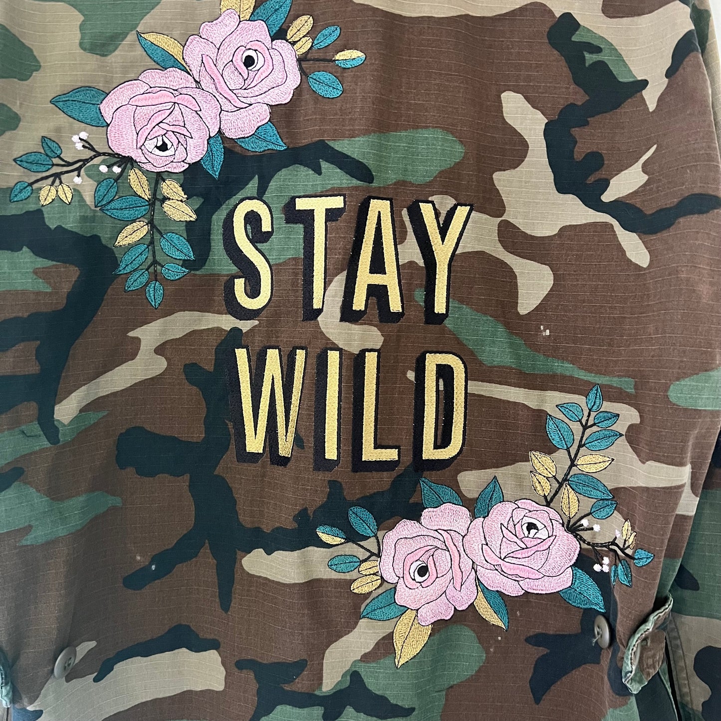 "Stay Wild" Upcycled Army Surplus Jacket