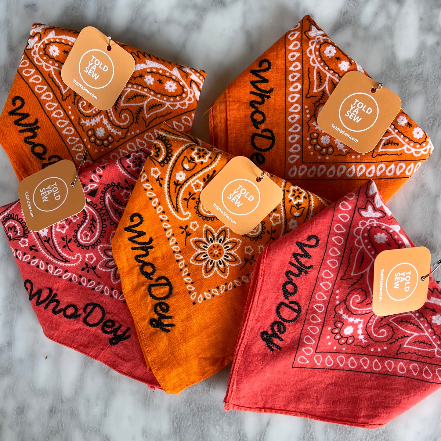 Personalized Chainstitch Embroidered Bandanas