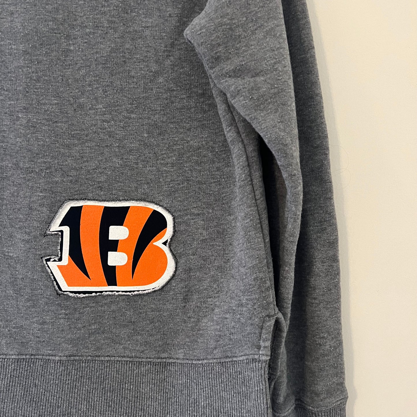 Reversed Bengals Applique Crewneck with Embroidered Patch