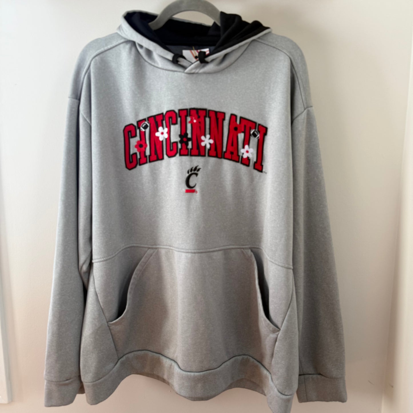 University of Cincinnati Upcycled Embroidered Hoodie