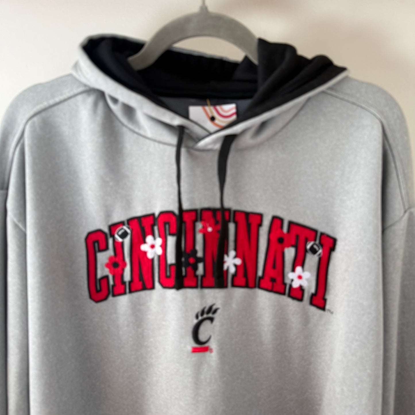University of Cincinnati Upcycled Embroidered Hoodie