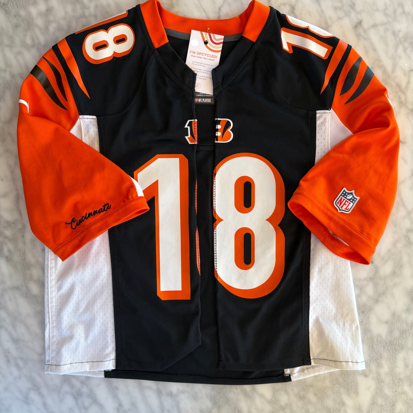 Cincinnati Bengals #18 AJ Green Reworked Cropped Jersey