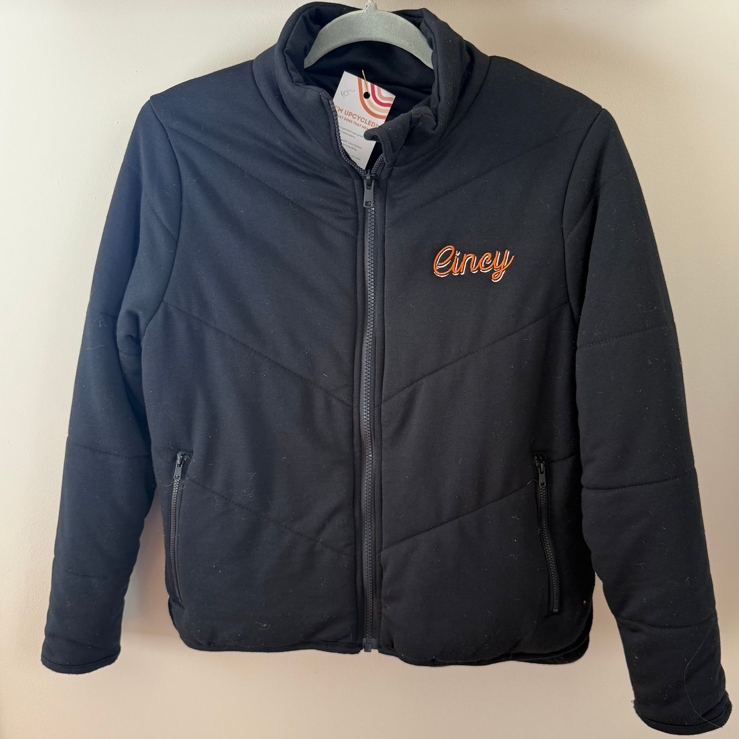 Cincy Bengals Embroidered Upcycled Puffer Jacket