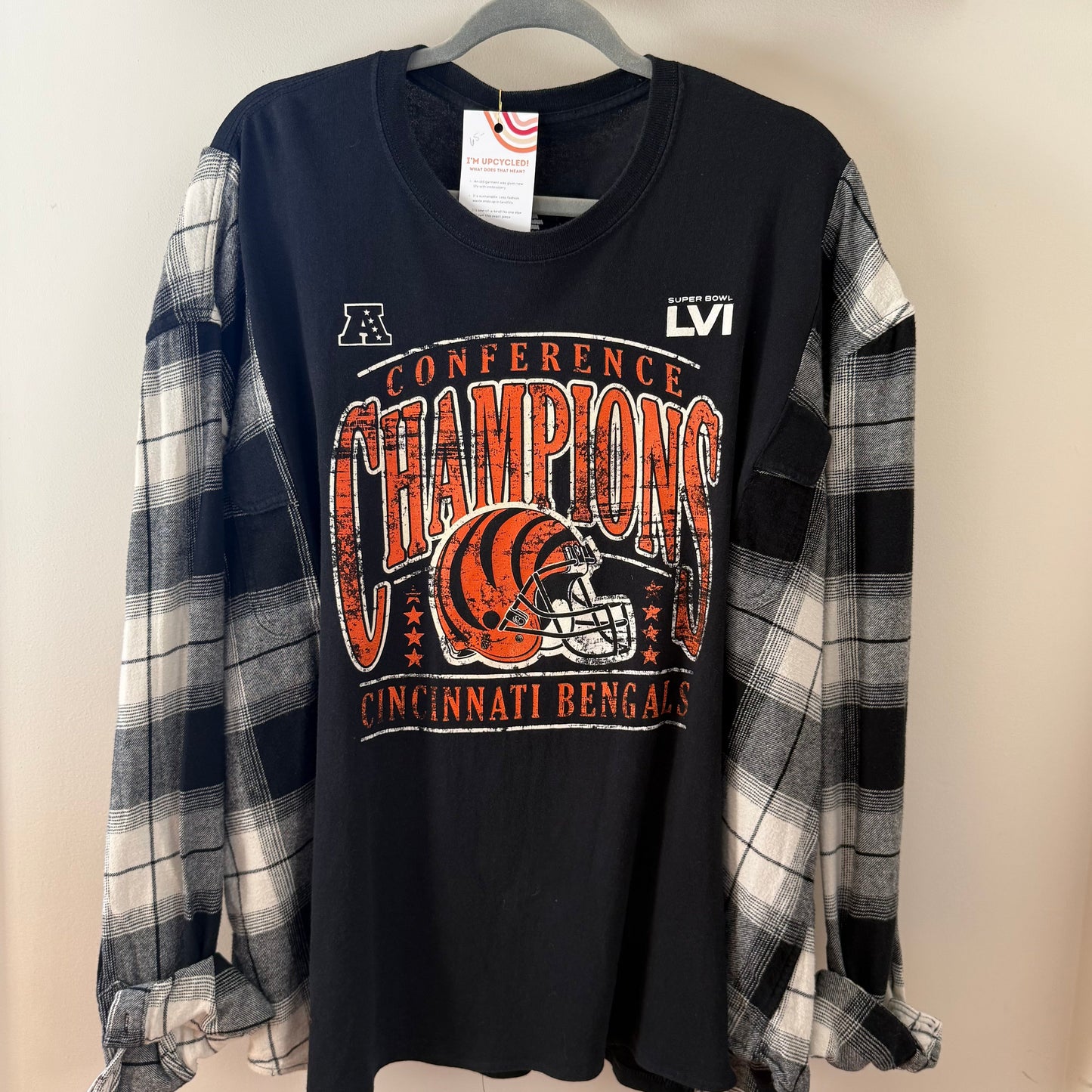 Cincinnati Bengals Upcycled T-shirt Flannel