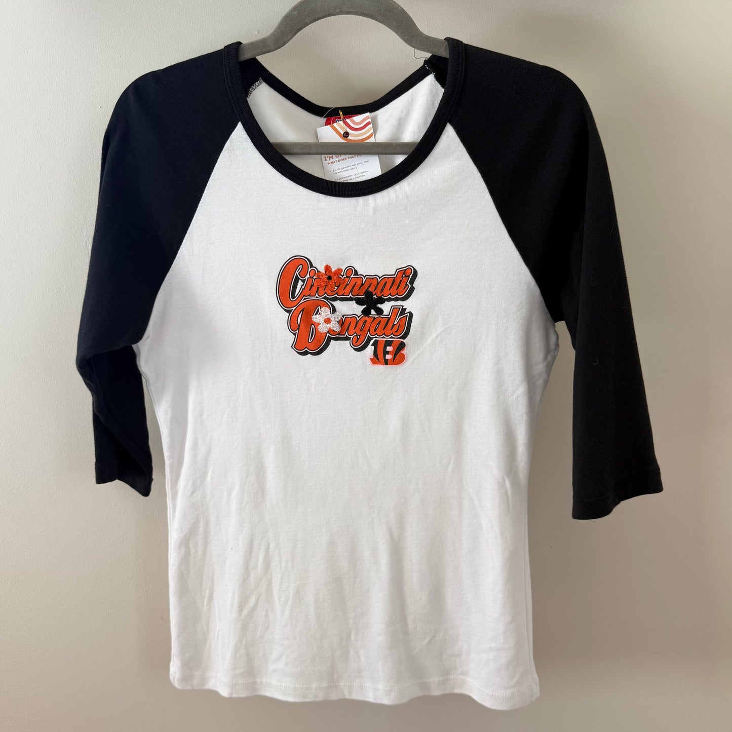 Cincinnati Bengals Upcycled Women's Raglan 3/4-Sleeve T-Shirt