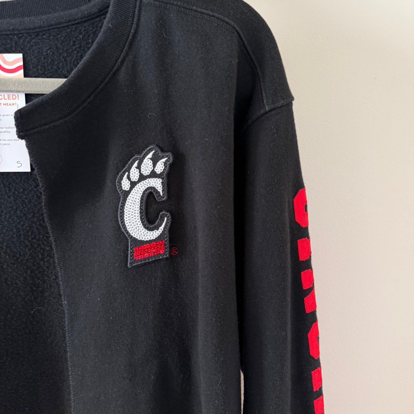 University of Cincinnati Upcycled PINK Cropped Cardi