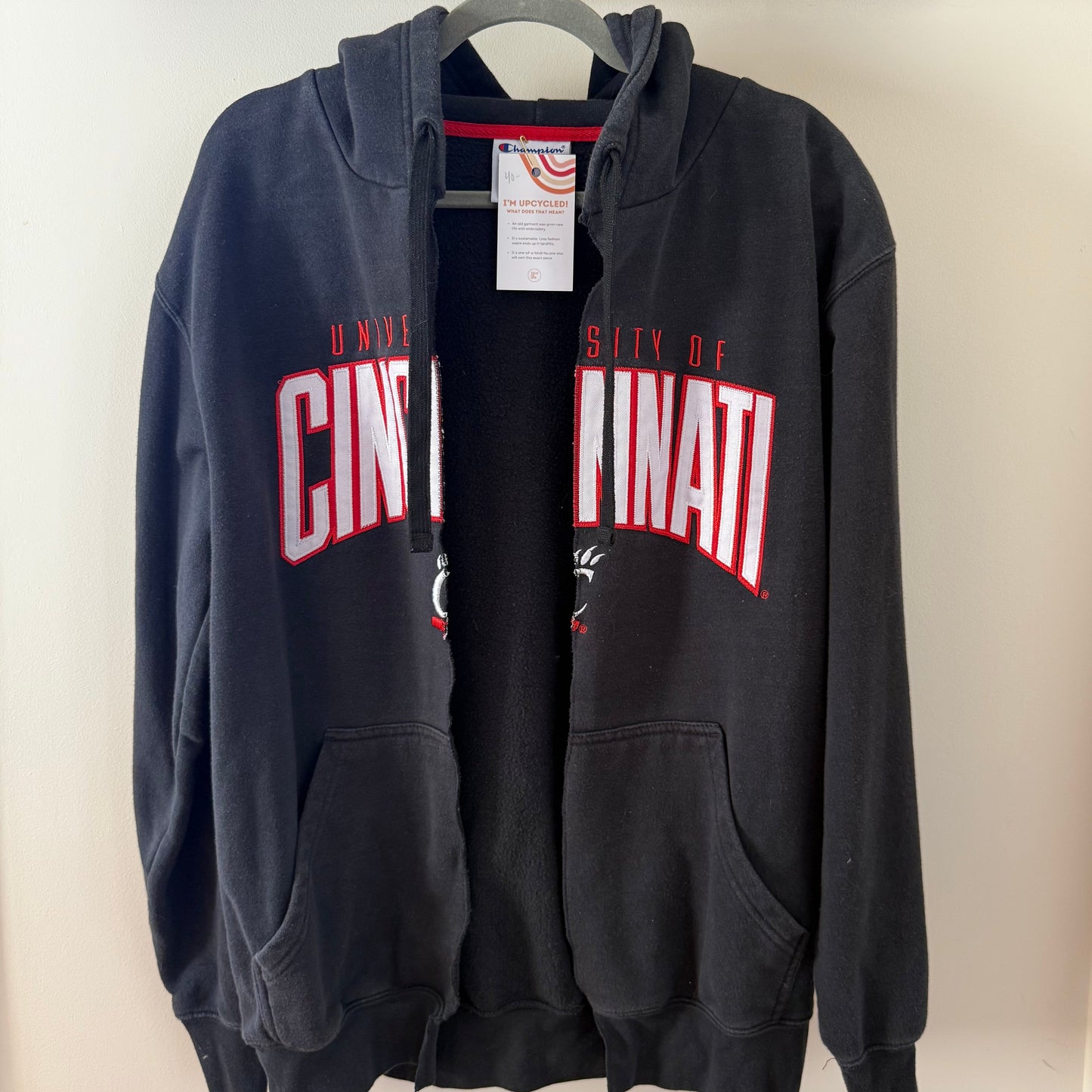 University of Cincinnati Upcycled Cardi-Hoodie
