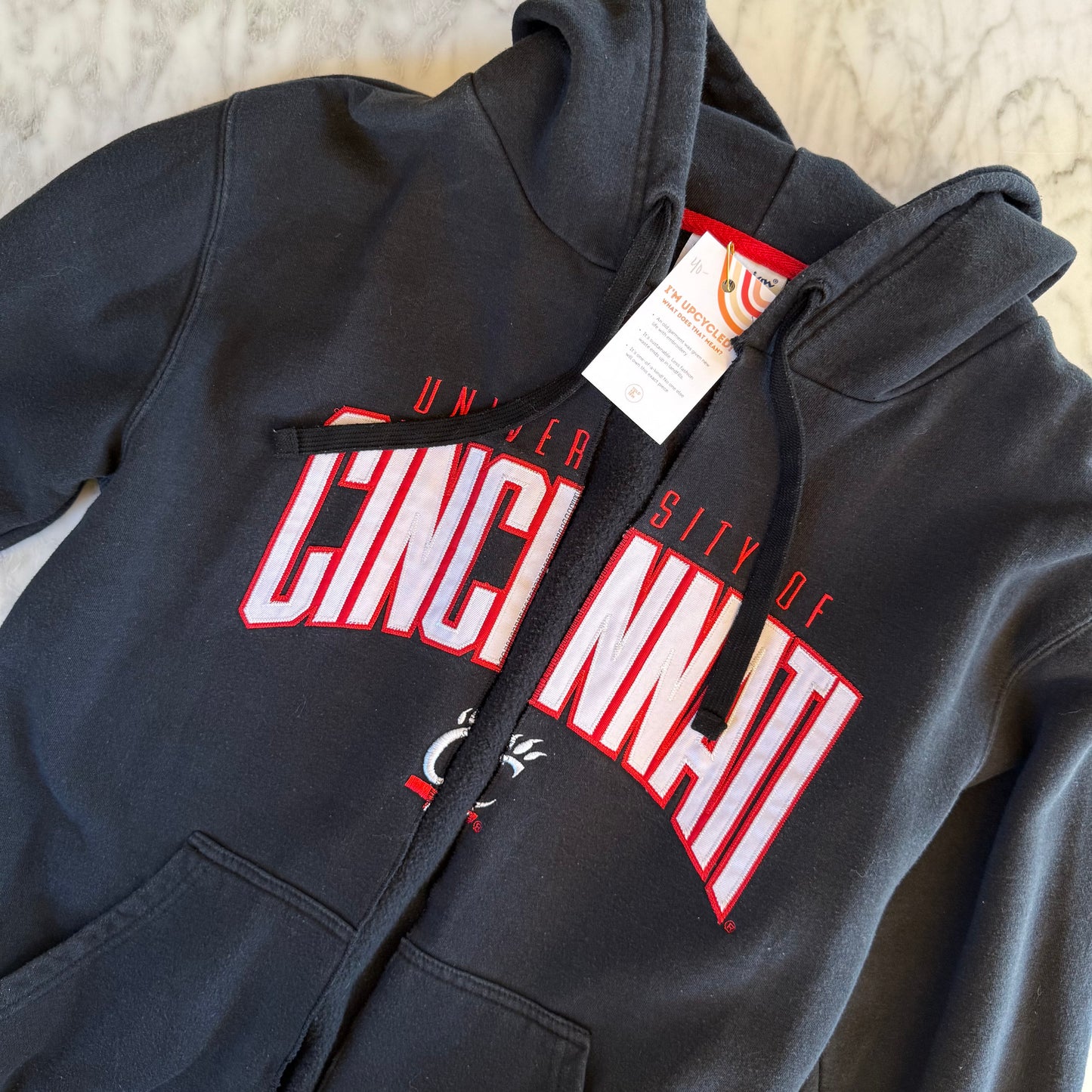 University of Cincinnati Upcycled Cardi-Hoodie