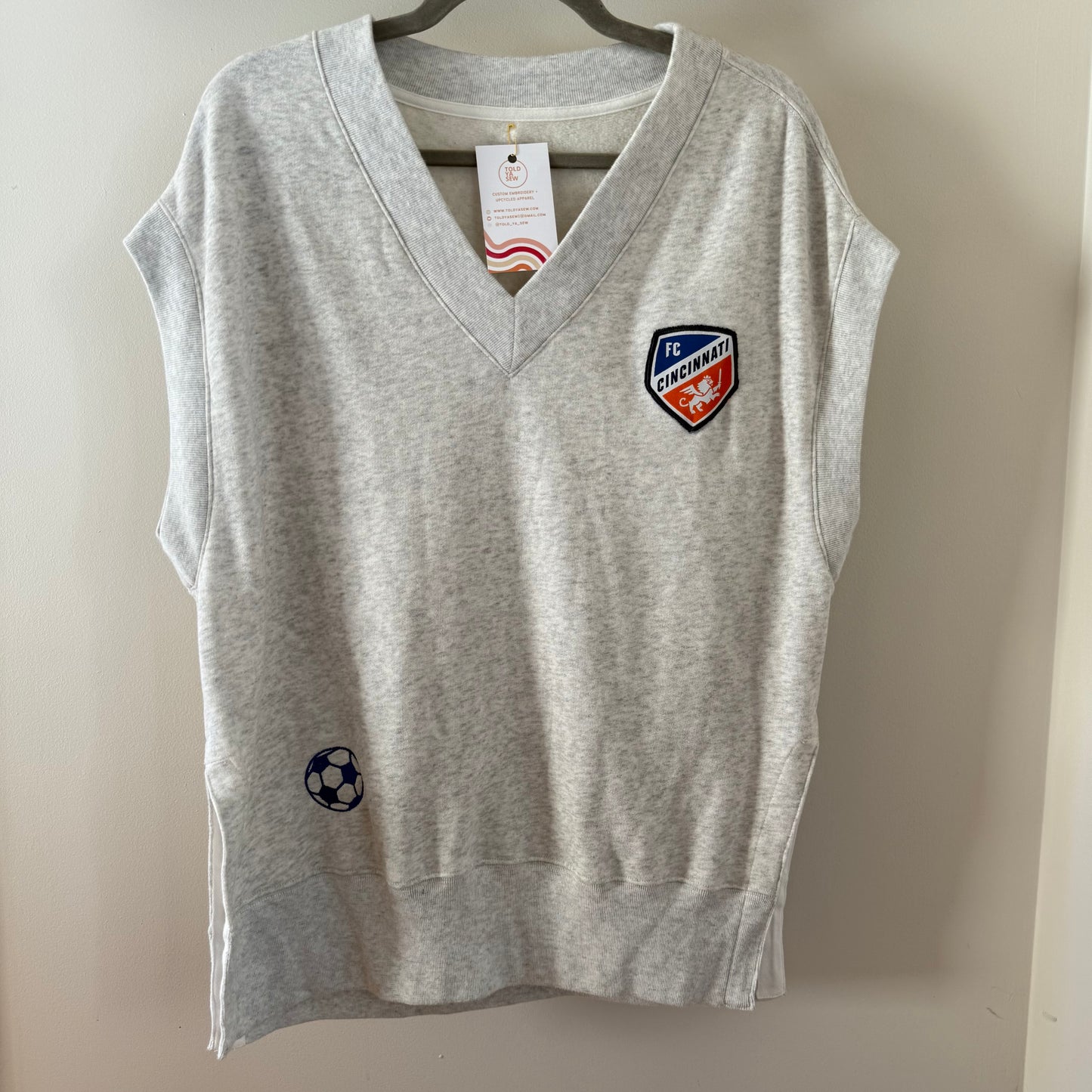 FC Cincy Upcycled Sweatshirt Vest