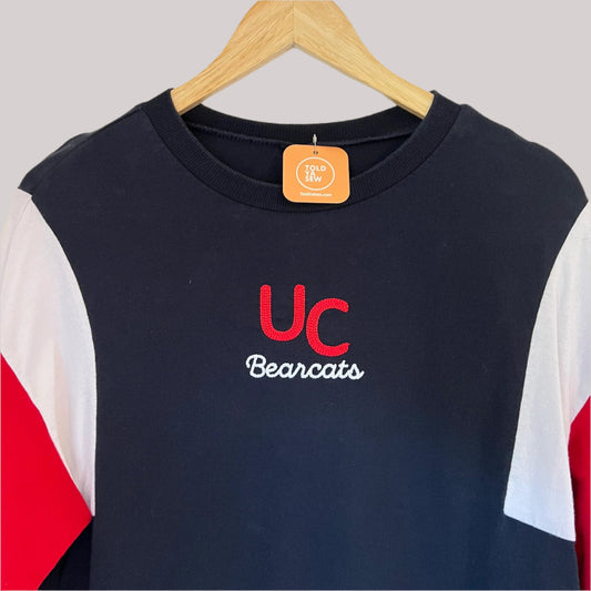 Upcycled Crewneck with UC Bearcats Embroidery