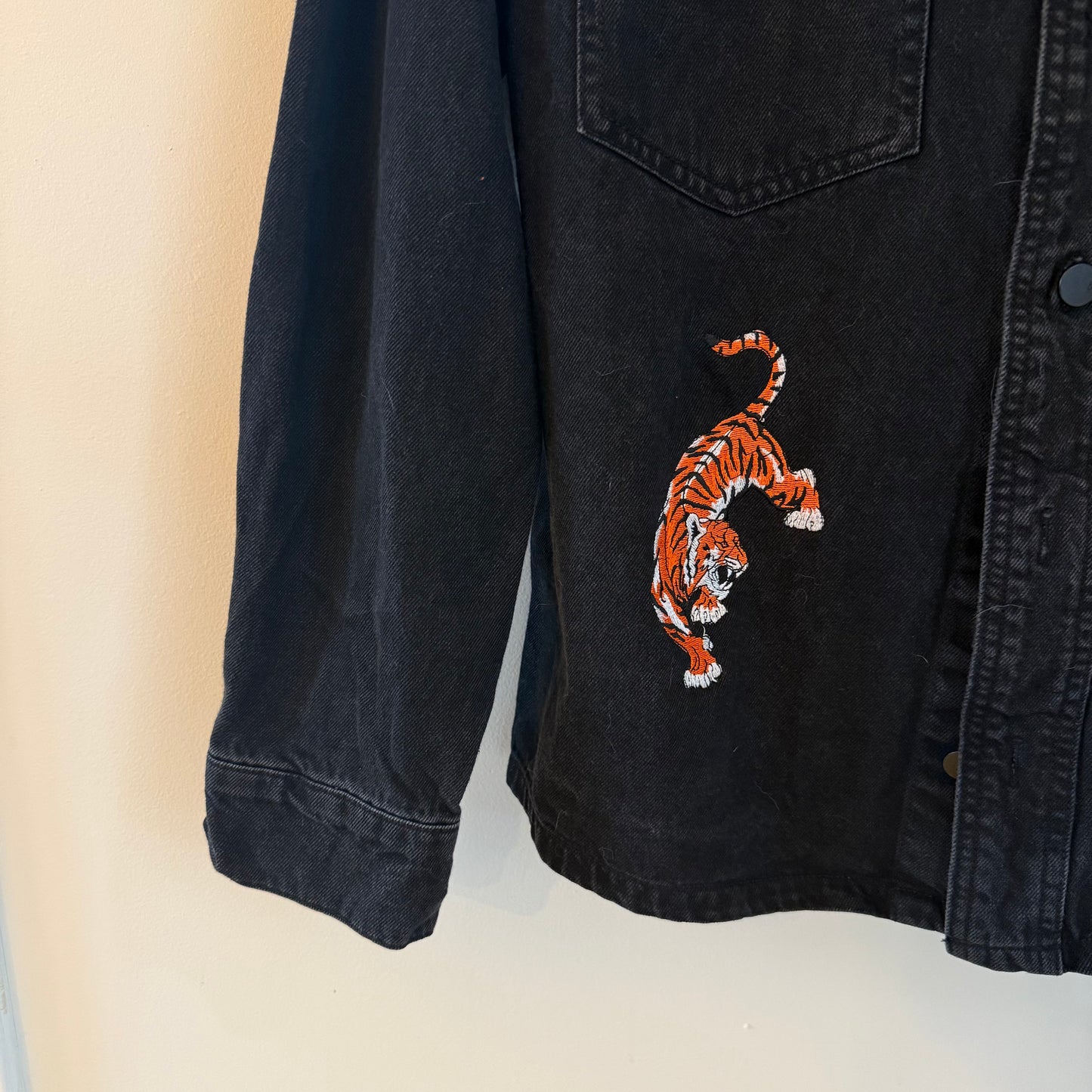 Cincinnati Bengals Embroidered Upcycled Denim Shacket