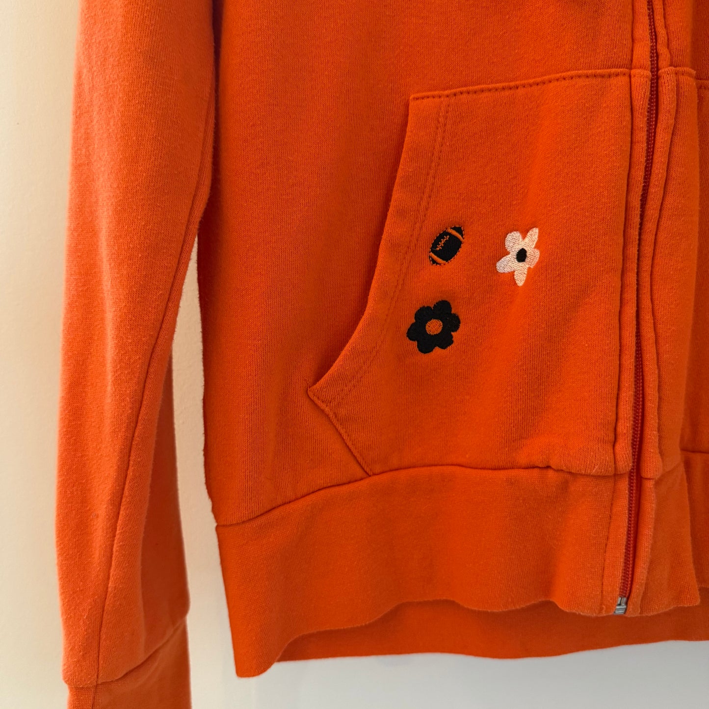 Cincinnati Bengals Upcycled Embroidered Women's Zip-Up Hoodie