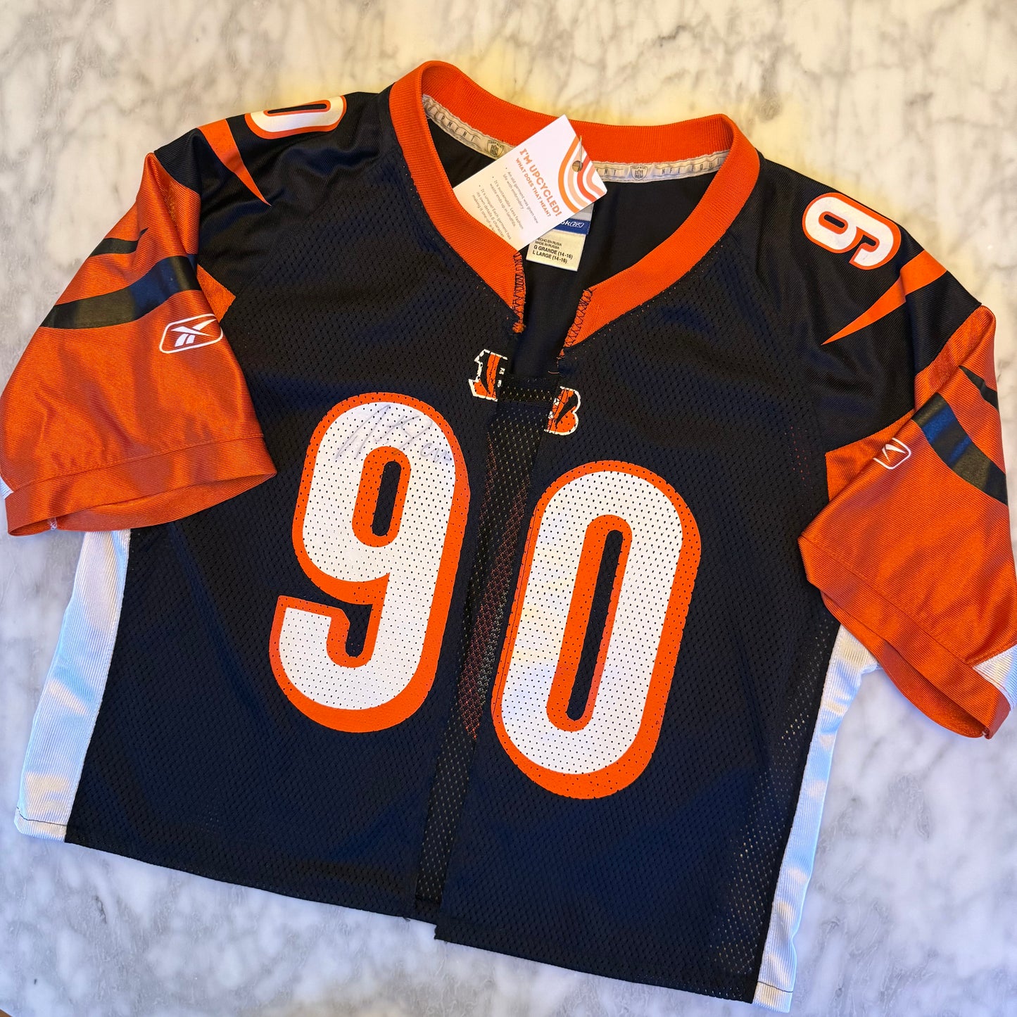 Cincinnati Bengals #90 Reworked Cropped Cardi Jersey