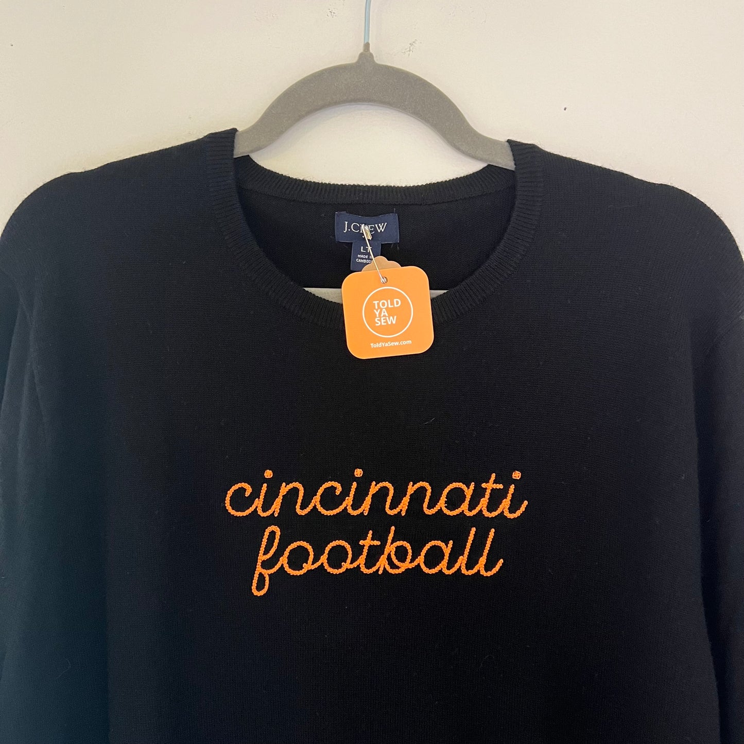 Upcycled Embroidered Cincinnati Football Sweater