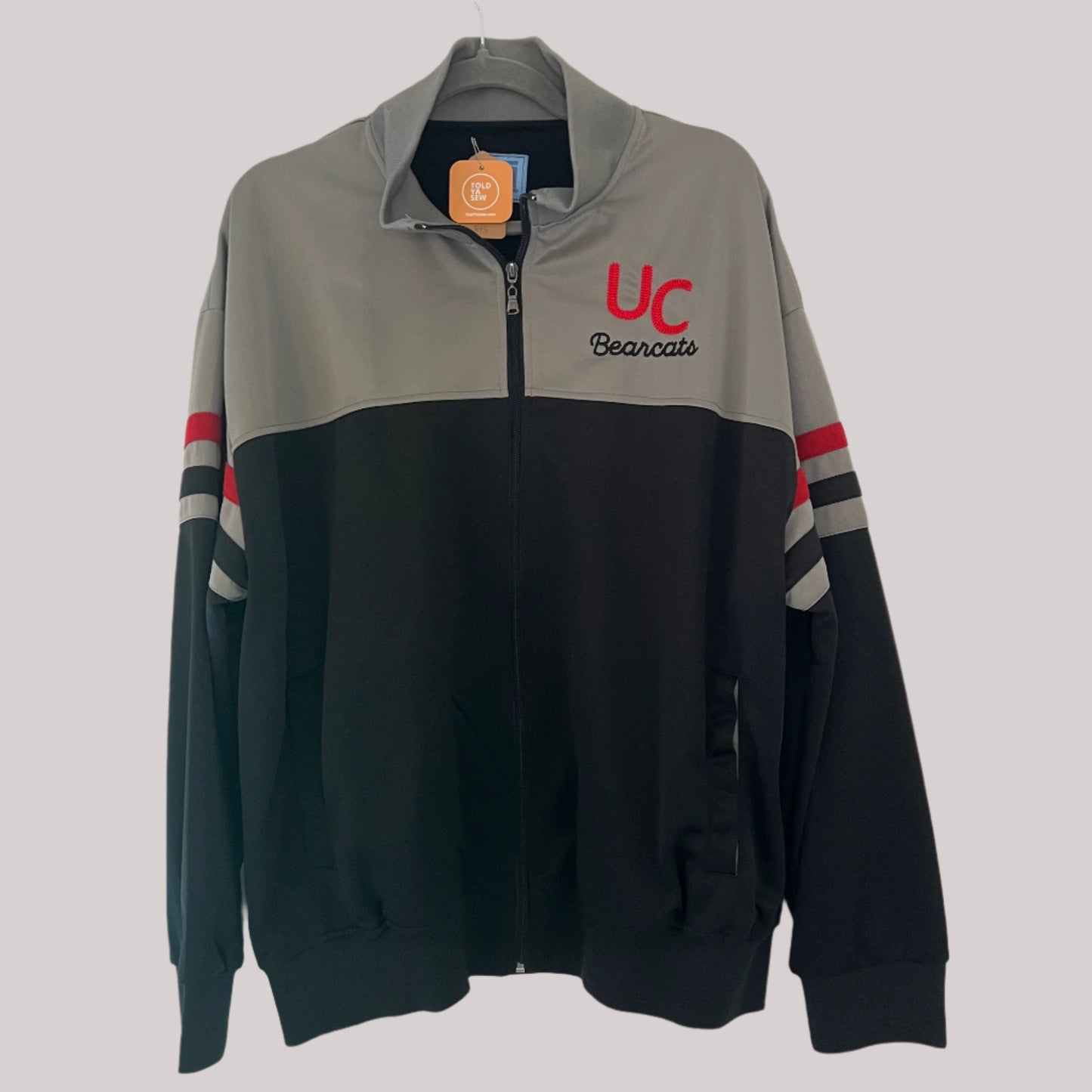 Upcycled Tracksuit Jacket with UC Bearcats Embroidery