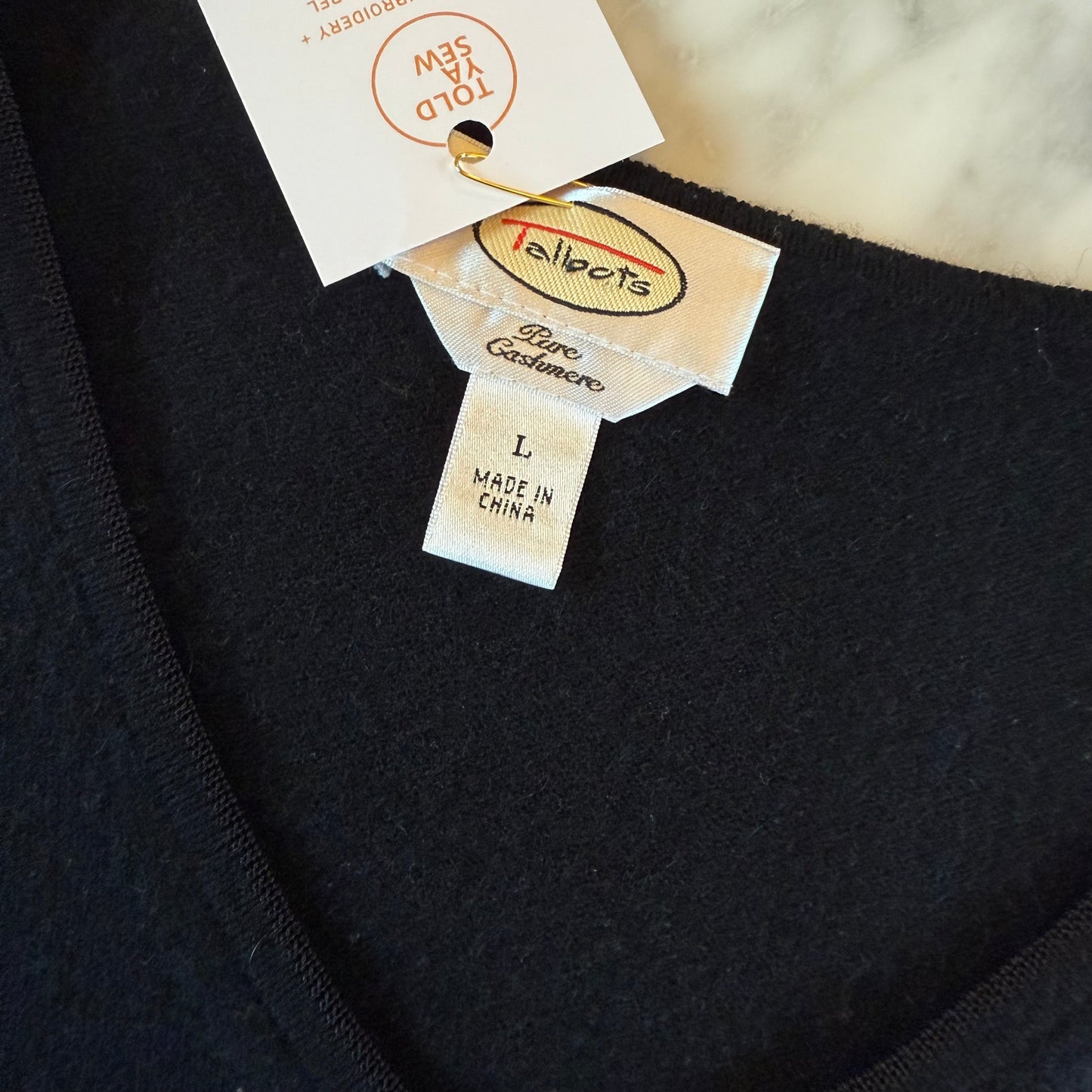 Bengal Tiger Embroidered Upcycled 100% Cashmere Sweater