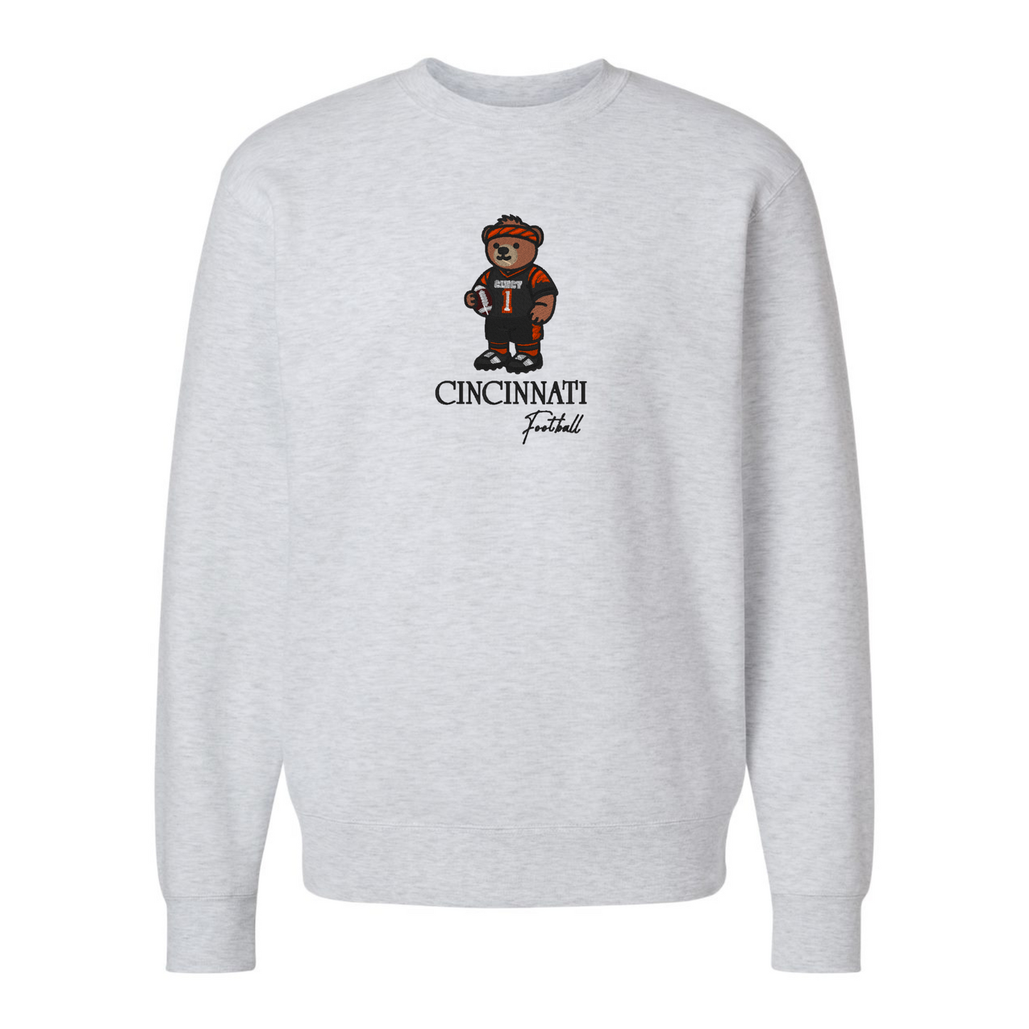 Cincinnati Bengals Football Teddy Bear Embroidered Crewneck