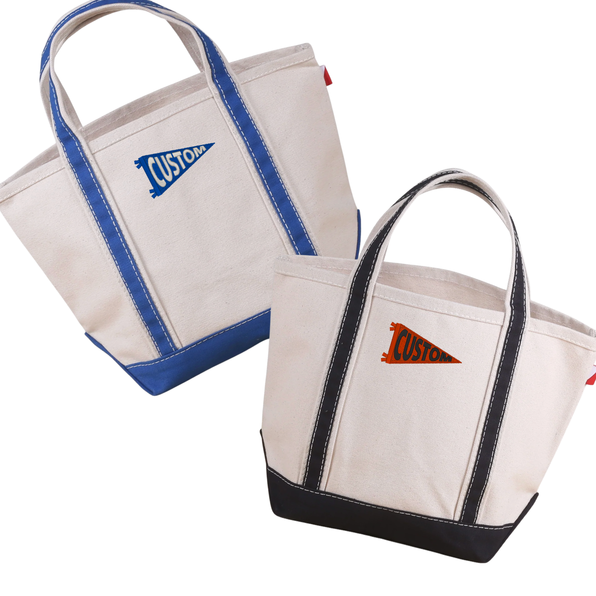 Custom Embroidered Pennant Flag Mini Canvas Tote Bag