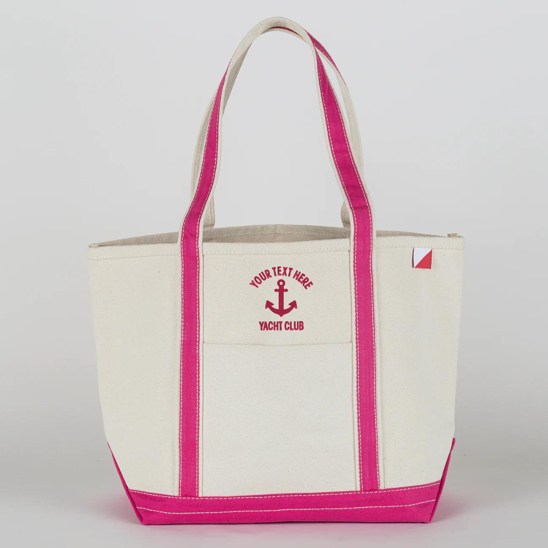 Custom Boating Yacht Club Embroidered Canvas Tote Bag