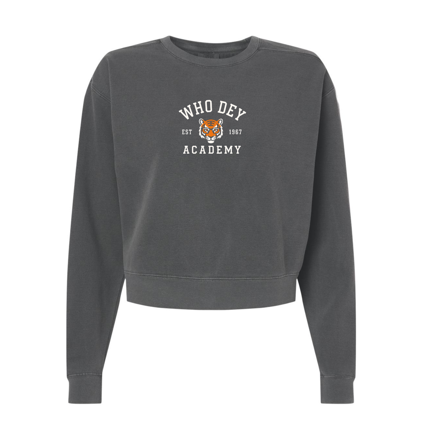 "Who Dey Academy" Cincinnati Bengals Football Embroidered Boxy Tee or Crewneck